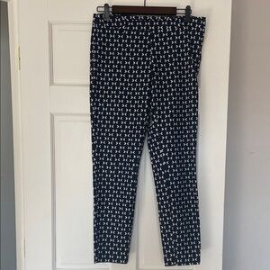 Navy and White Patterned Pants